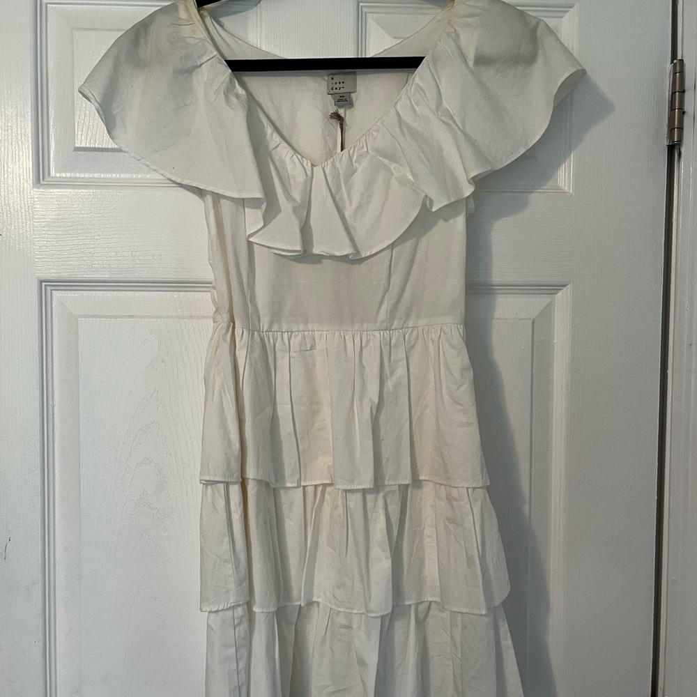 a new day White Ruffle Tiered Dress